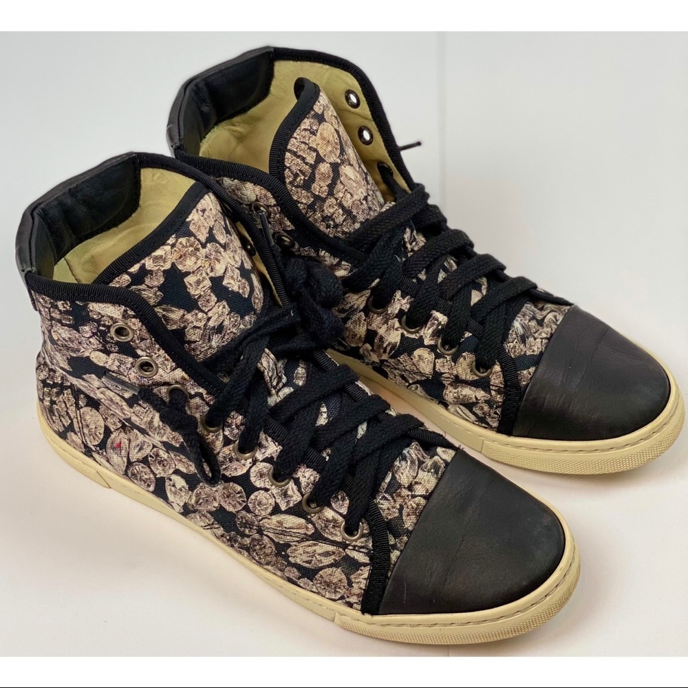Lanvin Diamond Print Canvas Sneakers, size 38EU - Picture 4 of 12